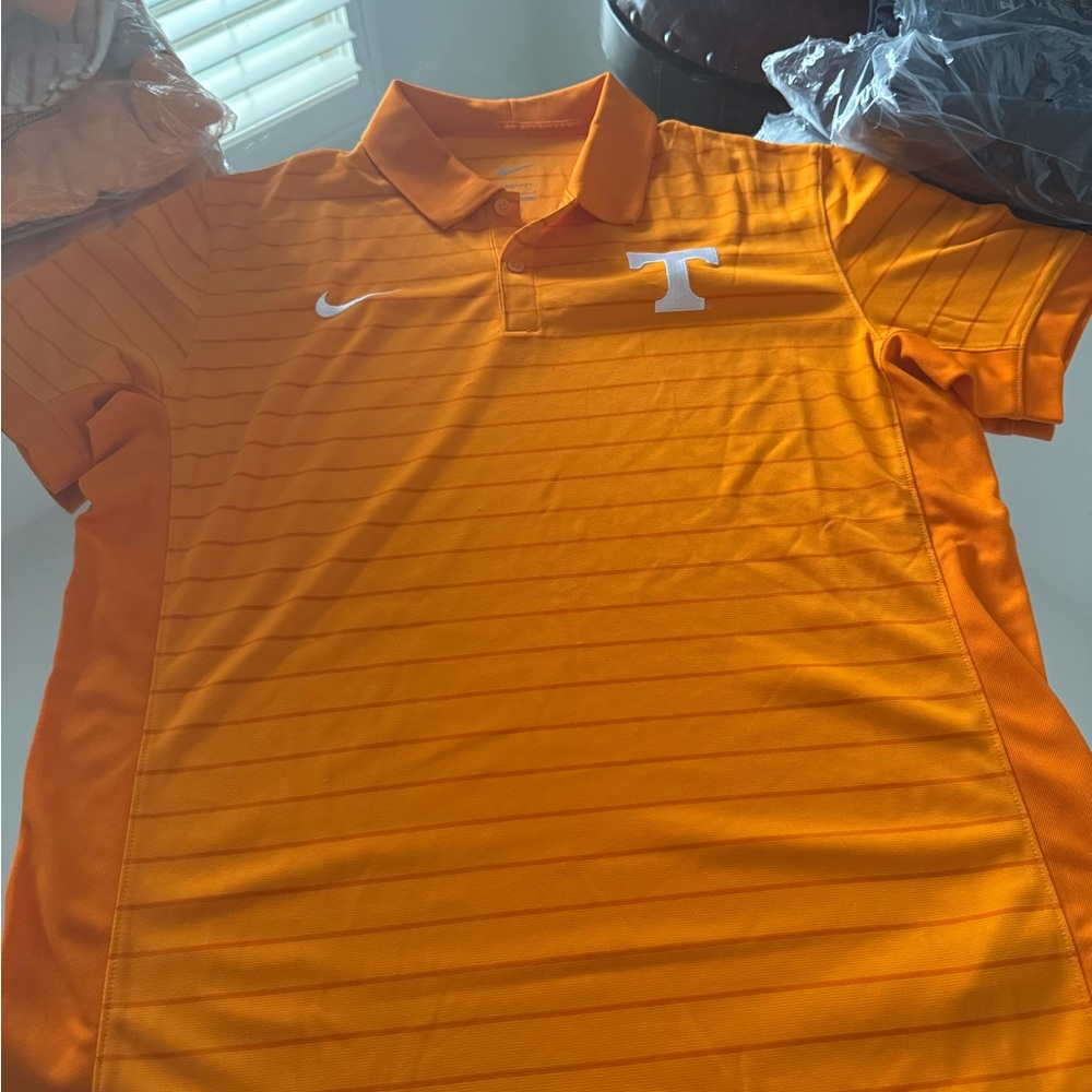 Nike Vibrant Orange Polo with White Accents